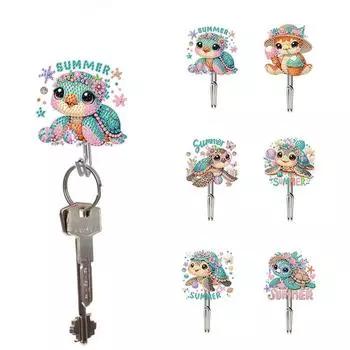 - 6 шт. акриловых крючков для подвешивания в виде животных и цветов с бриллиантами для домашнего офиса ly663