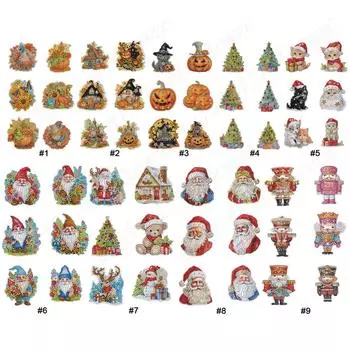 6 шт. акриловый магнит на холодильник с изображением Санта-Клауса, алмазная живопись, магнит на холодильник для поделок своими руками, вечеринок, подарков