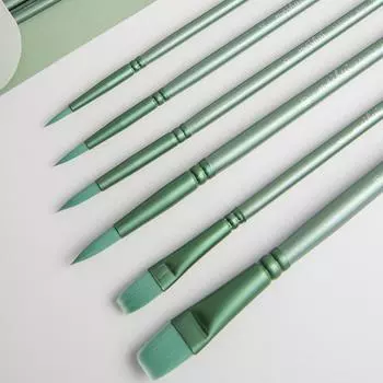 6 шт. акварельных кистей с острым кончиком, набор кистей с длинной ручкой, круглая плоская акварельная кисть для акриловой гуаши, масла