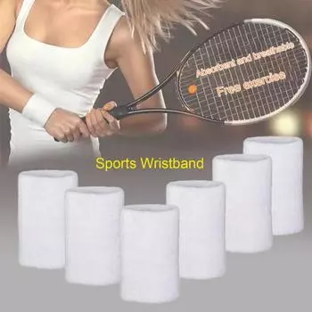6 шт., эластичные повязки на запястье, спортивные повязки для фитнеса, удобные гибкие защитные повязки на запястье для улицы белый