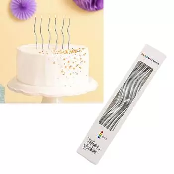 6 шт. элегантных изогнутых позолоченных разноцветных свечей для торта на день рождения и празднование рождения ребенка, украшения кексов, праздничные принадлежности 6