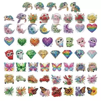 6 шт. Алмазные художественные магниты на холодильник, наклейки, креативные, милые для взрослых и детей, начинающих BXT052