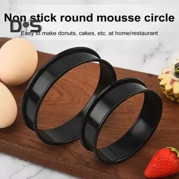 6 шт. английских колец для кексов из нержавеющей стали с антипригарным покрытием, форма для выпечки, двойной закрученный край, пищевое кулинарное кольцо 8 см 10 см S серебряный