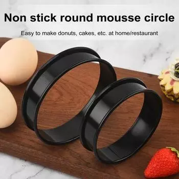 6 шт. английских колец для кексов из нержавеющей стали с антипригарным покрытием, форма для выпечки, двойной закрученный край, пищевое кулинарное кольцо 8 см 10 см S серебряный