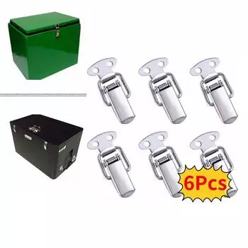6 шт. аппаратная защелка для багажа, замок для коробки, тумблер, рычаг, пряжка, замок, мини-замок для коробки, пружинный замок серебряный