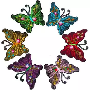 6 шт. аппликация с бабочкой, утюжок для вышивки, аксессуары для ремонта одежды