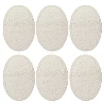 6 шт., эргономичная губка-скребок из люфы, антидеформированное волокно, более сильное трение, отшелушивающий скребок из люфы бежевый