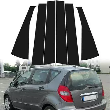 6 шт. Автомобильная стойка стойки двери окна отделка крышка BC колонки наклейки внешние детали подходят для Mercedes Benz A Class W169 5-дверный хэтчбек 2005-2012