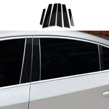 6 шт. автомобильные аксессуары для Volvo S60 2019 2020 2021 2022 2023 глянцевые черные стойки для дверей и окон, комплекты накладок для замены