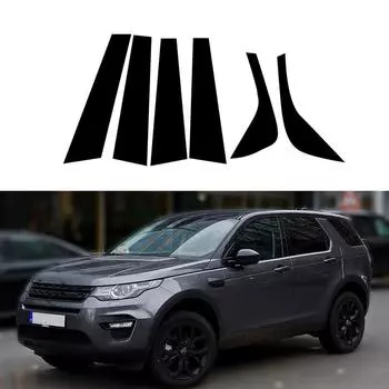 6 шт. автомобильные стойки для Land Rover Discovery Sport L550 2015 2016-2019 глянцевые черные наклейки на обшивку двери, окна, Стайлинг