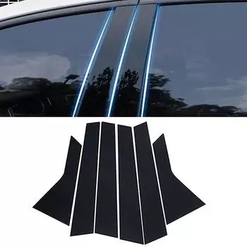 6 шт. автомобильные стойки для Nissan Qashqai J10 2008-2013, наклейки на обшивку окна и двери, аксессуары для украшения