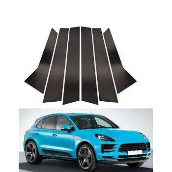 6 шт. автомобильные стойки, накладка на дверное окно для Porsche Macan 2014 2015 2016 2017 2018 2022 аксессуары чёрный