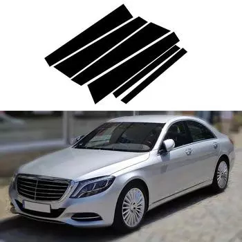 6 шт., автомобильные стойки, обшивка двери, окна, наклейки на колонку для Mercedes-Benz S-Class W222 2014-2020
