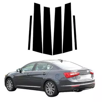 6 шт. автомобильные стойки, обшивка двери, окна, наклейка, крышка для Kia Cadenza/K7 2010-2016, внешние детали чёрный