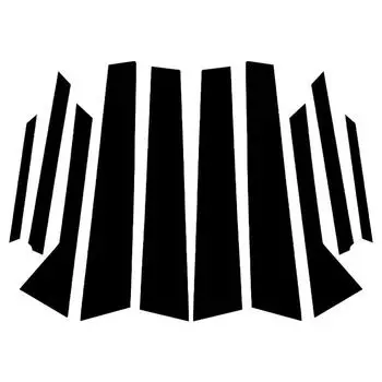 6 шт. автомобильных стоек, комплект накладок на двери, окна, наклейки, глянцевые черные аксессуары, подходят для Ford Fiesta 2008-2019