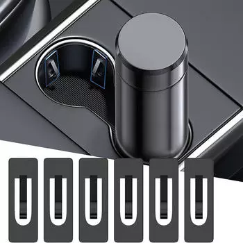 6 шт., автомобильный держатель для стакана, ограничитель, фиксирующий зажим, универсальный, ограничитель слота для автомобильного стакана с водой, ограничитель скольжения в слоте для автомобильной консоли для бутылок One Size чёрный