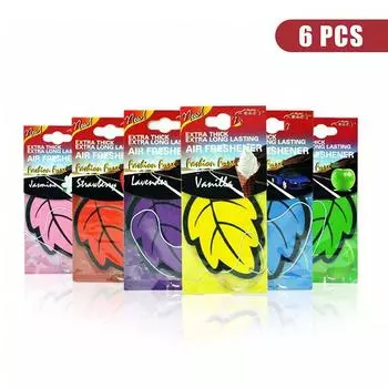 6 шт. автомобильный освежитель воздуха ломтик мультфильм листья твердый аромат запах автомобильные духи аксессуары для салона автомобиля украшение на зеркало заднего вида One Size