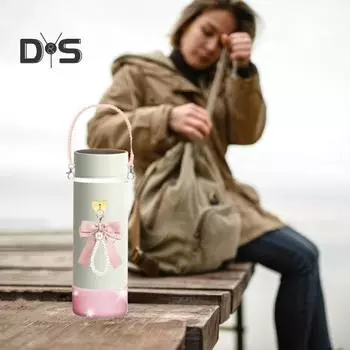 6 шт. аксессуаров для стакана 30/40 унций бант искусственный жемчуг брелок подвеска силиконовые соломенные крышки бутылка для воды ручка для стакана модный практичный комплект белый