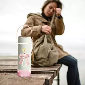 6 шт. аксессуаров для стакана 30/40 унций бант искусственный жемчуг брелок кулон силиконовые соломенные крышки бутылка для воды ручка для стакана модный практичный белый