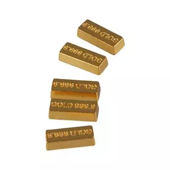 6 шт., аксессуары для кукольного дома, миниатюрные золотые слитки, мини-украшения, золотые слитки для кукольного домика, дети 6pcs