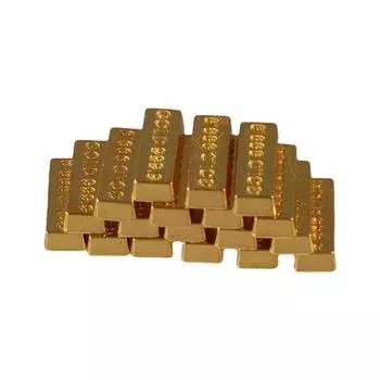 6 шт., аксессуары для кукольного дома, модель золотого слитка, ролевая игрушка, кукольный домик, золотые слитки, миниатюрные золотые слитки для детей 6pcs