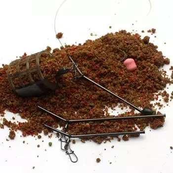 6 шт., аксессуары для ловли карпа, метод подачи, клетка для приманки, противозапутывающие штанги Leger с крючком, вертлюги для рыболовной клетки, снасти