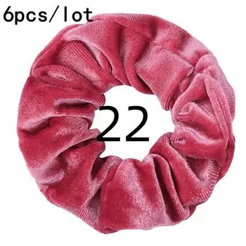 6 шт. Бархатные Теплые Мягкие Резинки для Волос Эластичные Резинки Веревки Держатели для Хвоста Розовый Розовый Фуксия Однотонный для Женщин