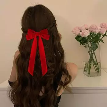 6 шт. бархатные заколки-банты для волос бархатные кисточки для волос банты-заколки для девочек