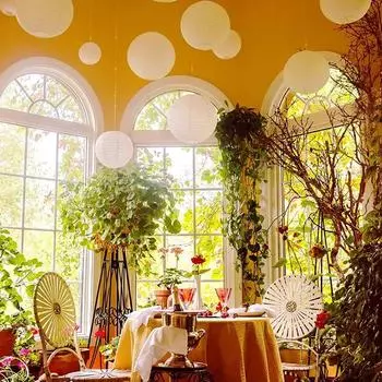 6 шт. Белый круглый бумажный фонарь, подвесное украшение для свадебной вечеринки 4 8 12 10cm