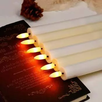 6 шт. беспламенных конических свечей, работающие от батареек, искусственные свечи для окон с дистанционным управлением, мерцающие светодиодные свечи для праздничного свадебного домашнего декора A бежевый