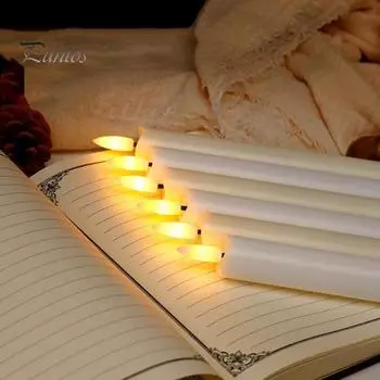 6 шт. беспламенных конических свечей, работающие от батареек, искусственные свечи для окон с дистанционным управлением, мерцающие светодиодные свечи для праздничного свадебного домашнего декора A бежевый