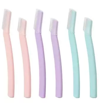 6 шт. безопасный макро-скребок для бровей, триммер для волос, нож для бровей, костюм из нержавеющей стали, бритва для бровей, косметические инструменты