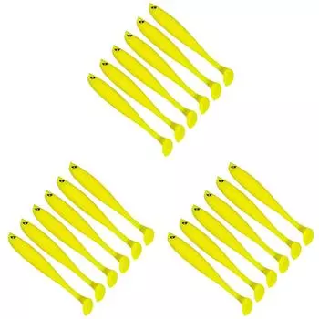 6 шт. бионической мягкой приманки с Т-образным хвостом 9 см, многофункциональные рыболовные принадлежности (желтый)