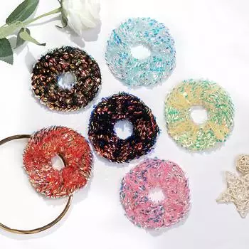 6 шт. блестящие блестящие резинки для волос с пайетками для вечеринок для девочек, аксессуары для волос для женщин и девочек