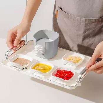 6 шт., блюдо для вертела с ручкой, держатель для хранения, пищевой многофункциональный обеденный стол, мусор, закуска, десерт, фруктовая закуска, сервировочная тарелка Sets
