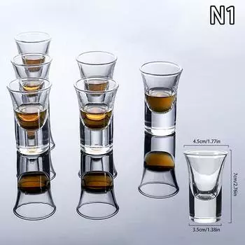 6 шт. бокалов для спиртных напитков, стаканчик 10 мл, маленькая емкость, стеклянный стаканчик Байцзю, стаканчик для диспенсера вина, прозрачная посуда для напитков