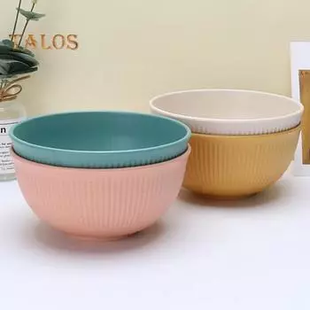 6 шт., большие миски для хлопьев, можно мыть в посудомоечной машине, без BPA, миски для еды, многоразовые миски для риса, лапши, супа, закуски, салата, фруктовые миски, кухонные принадлежности разноцветный