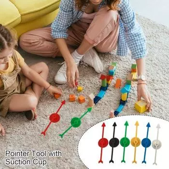 6 шт. большой стреловидный вертушка с присоской, прочный пластиковый указатель, инструменты для семейной вечеринки, настольная игра, реквизит для обучения математике в классе чёрный