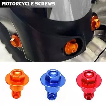 6 шт. болтов защиты передней вилки мотоцикла для KTM FREERIDE SX SXF XC XCF EXC TRI EXCF XCW XCFW 85 125 150 250 350 450 525 530 2020-2021 оранжевый