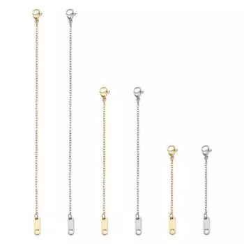 6 шт. браслет ожерелье удлиненная цепочка зажим-лобстер DIY ювелирные изделия аксессуары легкий браслет из нержавеющей стали удлинитель ювелирных изделий комплект удлинителя