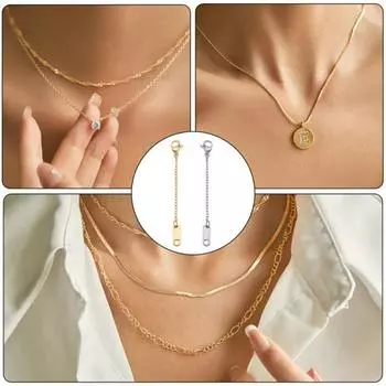 6 шт. браслет ожерелье удлиненная цепочка зажим-лобстер DIY ювелирные изделия аксессуары легкий браслет из нержавеющей стали удлинитель ювелирных изделий комплект удлинителя