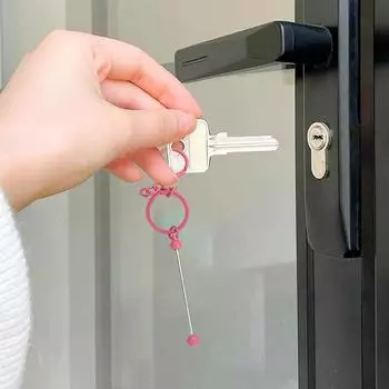 6 шт. брелок для ключей с бусинами, цветной брелок с бусинами, автомобильный держатель для ключей, рюкзак, брелок с подвесками, украшения, подарок для ребенка, студента D