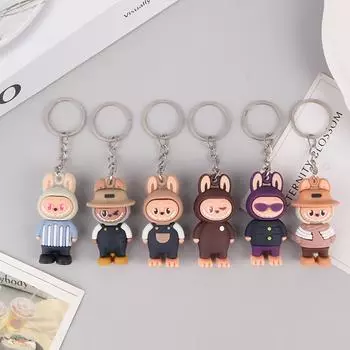 6 шт. Брелок Лабубу, подвески для ключей и рюкзаков, подвеска-кукла, подвесное украшение