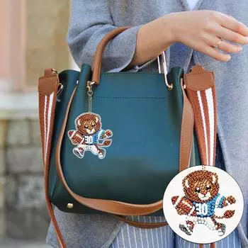 6 шт. брелок с бриллиантами в виде животного, двухсторонний брелок со стразами, кулон для начинающих и взрослых, товары для творчества