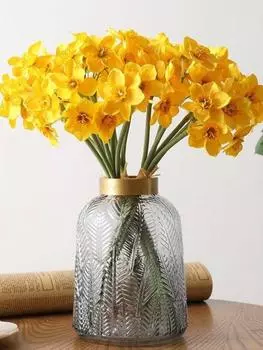 6 шт./букет искусственный цветок нарцисс шелковые цветы букет для свадьбы украшения дома искусственный цветок жёлтый