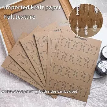 6 шт. Бумага для рисования линий на ногтях, шаблон для рисования, обучающая книга, инструменты для маникюра, обучающий коврик для рисования на ногтях one size