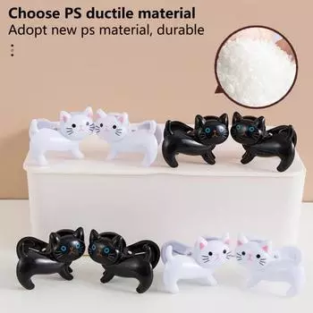 6 шт. бюстгальтеры с зажимами, универсальные уникальные прочные уплотнительные зажимы с изображением котенка, зажимы для закусок чёрный