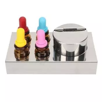 6 шт., бутылочка-капельница для стоматологических лекарств, 10 мл, янтарное стекло, бутылки-капельницы для настойки с держателем из нержавеющей стали