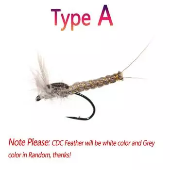 6 шт. CDC перо крыло подёнки сухая мушка с седлами из оленьих волос Hackle Mayfly сухая мушка каменистая речная форель рыболовные мушки приманки