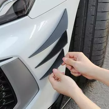 6 шт., черная нашивка против столкновений, защитная полоса для автомобильного бампера, расширенный стиль, универсальная автомобильная защита от царапин, защитная накладка на бампер A